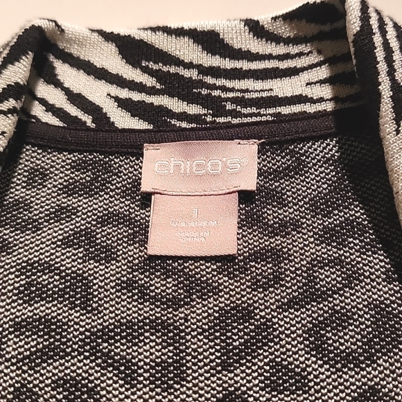 Chicos leopard and zebra print cardigan sweater. - Picture 5 of 7